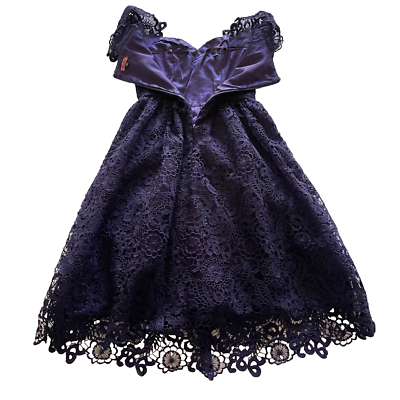 Chi Chi London Women's Lace Dres Lined S/S Fit n Flare Size 6 Navy A+ | eBay