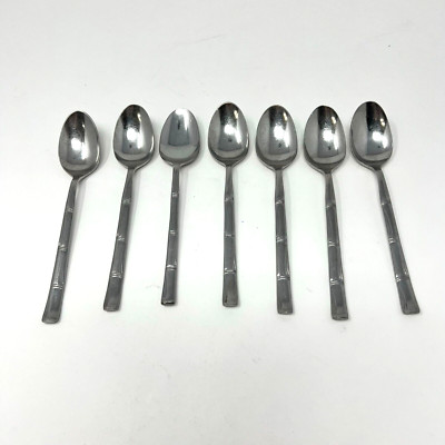 VTG Cosmos Stainless Japan Korea Flatware Bamboo Replacements Seven 7.5'' Spoons