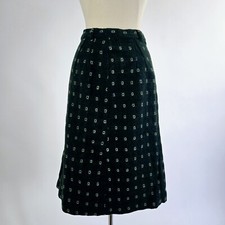 VTG 1950s Green Atomic Square Wool Skirt By Lampl Fashions Ohio Midi 25  Waist