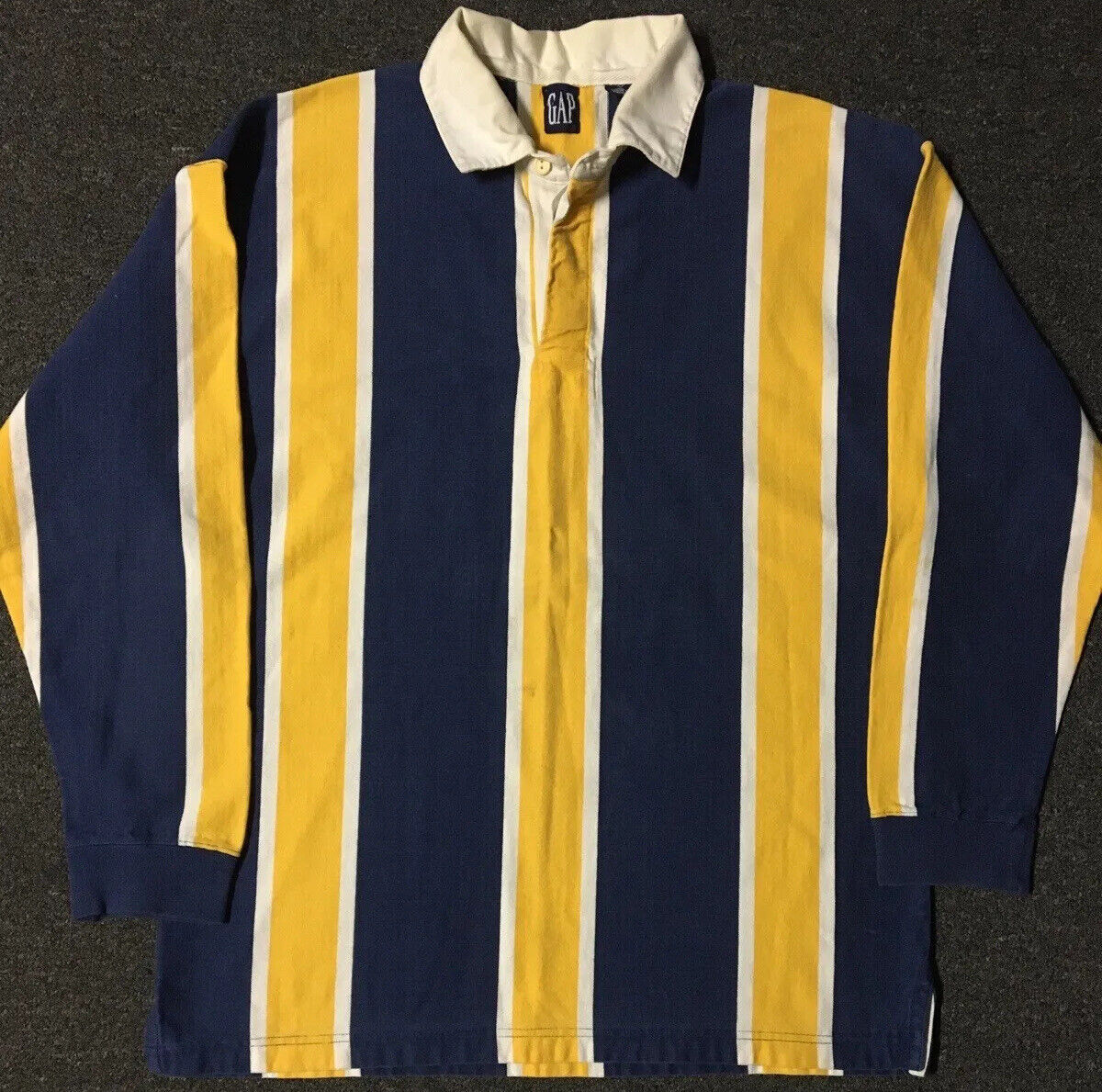 Vtg 90s GAP Colorblock Polo Rugby Shirt XL Sport Blue Grunge Vtg 90s GAP Colorblock Polo Rugby Shirt XL Sport Blue Grunge