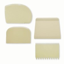 Teigschaber Set 4 teilig 2x Schlesinger  Kuchenschaber 1x Kamm 1x Teigabstecher