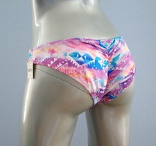 PINK Victoria's Secret Watercolor Geo Ruched Cheeky Bikini Bottom Small S