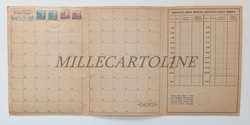 ISTITUTO NAZIONALE DELLA PREVIDENZA SOCIALE - Tessera per Operai, Sarta 1939 - Picture 2 of 3