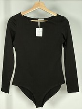 New Beautiful Black Lady  s Long sleeve Bodysuit. Size Medium.