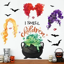 Mfault Halloween I Smell Children Wall Decals Stickers, Sanderson Sisters Wit...