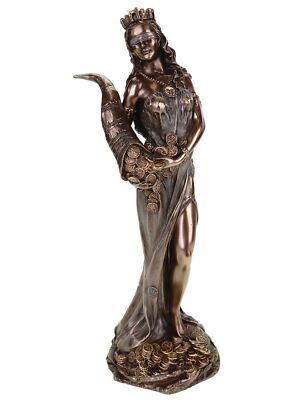 Römische Göttin Fortuna 29 cm Glück Glücksgöttin bronziert Figur von Veronese