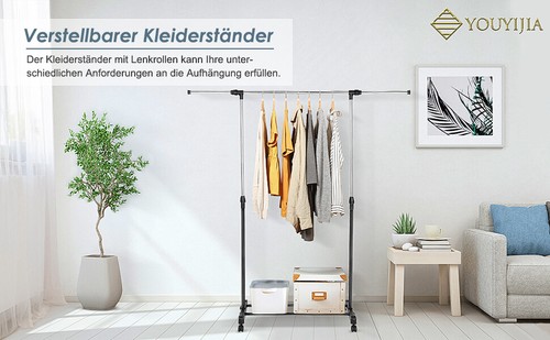 Heavy Duty Metal Clothes Rail Storage Garment Shelf Hanging Display Stand Rack - Picture 4 of 12