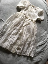 Girls Dress Cream Ivory Midi Flower Girl Easter Sz 7 Crinkle Front Tie Classic