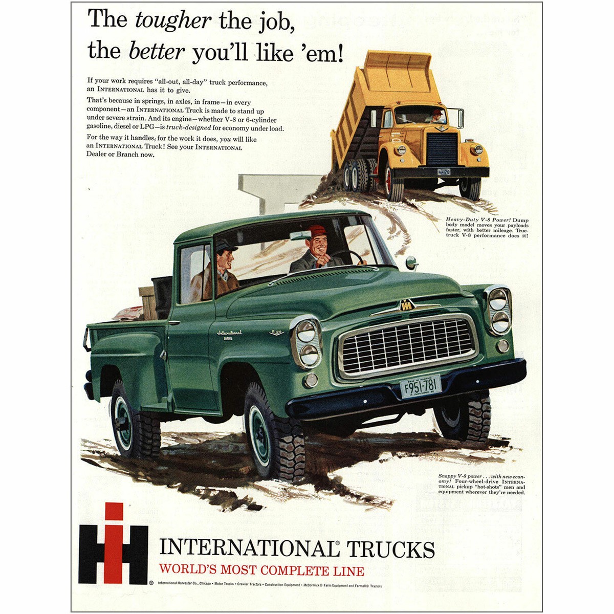 1960 International Trucks: The Tougher the Job Vintage Print Ad | eBay