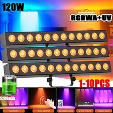 Rechargeable12LED Wall Wash Light DMX RGBWA UV Sound Activated DJ Stage Lighting