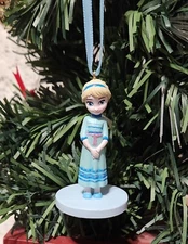 DISNEY STORE FROZEN YOUNG ELSA CUSTOM CHRISTMAS ORNAMENT NEW RARE HTF