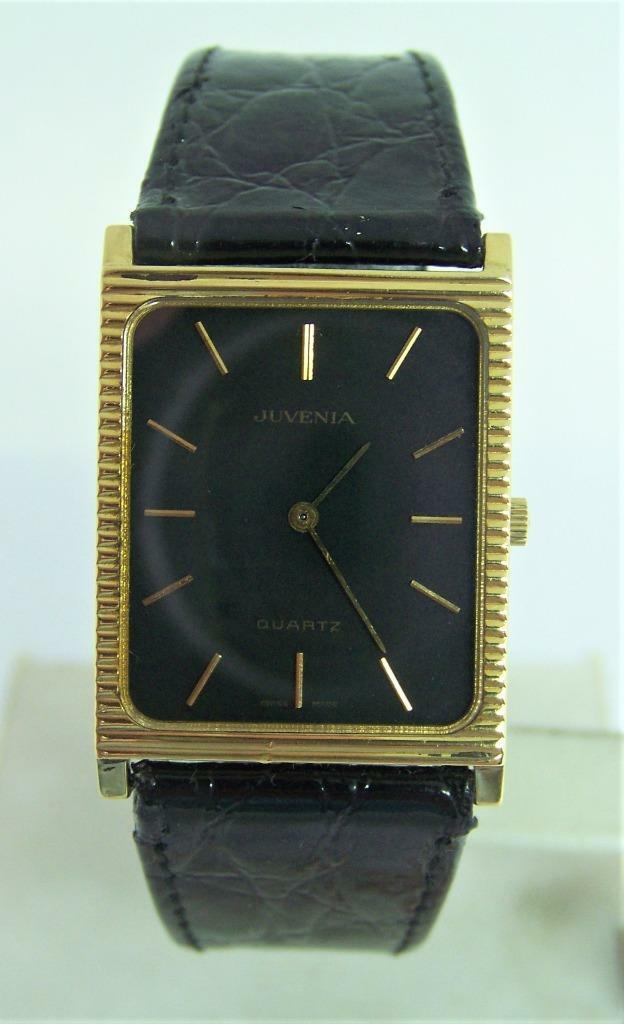 Mens Solid 18K Yellow Gold JUVENIA Ultra Thin Watch in Excellent