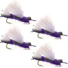 Trout Fly Fishing Flies Chubby Chernobyl Ant Purple Foam Body 4 Flies Hook #10 