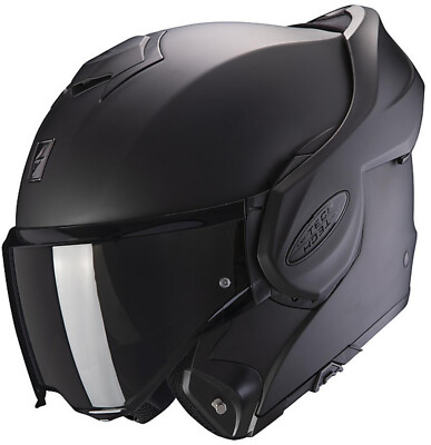 Scorpion Exo Tech Evo Matte Black Flip Up Motorcycle Helmet Size L