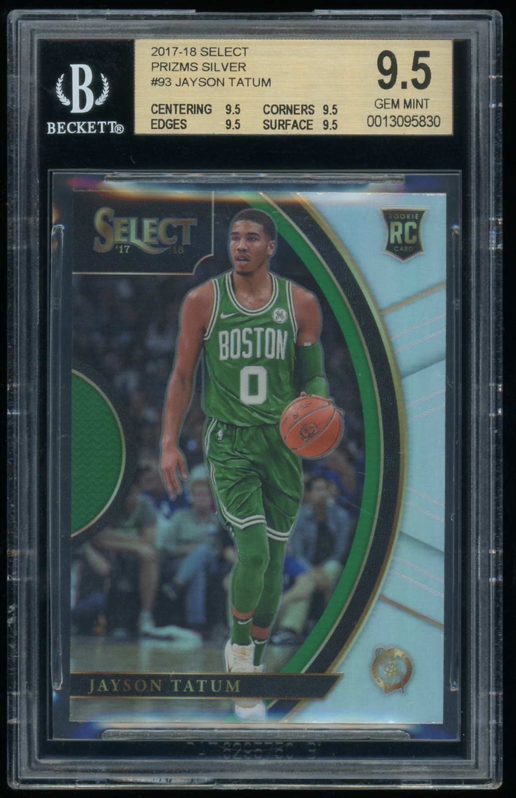 2017-18 Panini Select Silver Prizm Holo Refractor Rookie Jayson Tatum 93 BGS 9.5