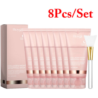 8/10Stück Collagen Night Wrapping Mask Koreanische Kollagen Maske für Gesicht DE