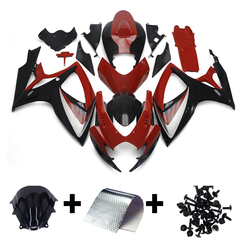 Red Black Fairing Kit for 2006 2007 Suzuki GSXR600 GSXR750 K6 Injection Bodywork