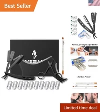 Professional Beard Grooming Kit - Straight Edge Razor & 10 Double Edge Blades