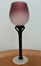 Halter für Teelicht Kelch mundgeblasenes Glas Glaskunst  H ca. 24-25cm Lila