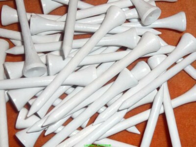 1000 HOLZTEES 8,3 CM 3 1/4 ZOLL FARBE WEISS GOLF TEES AUS HARTHOLZ NEU OVP