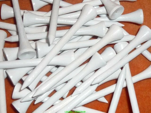 1000 HOLZTEES 8,3 CM 3 1/4 ZOLL FARBE WEISS GOLF TEES AUS HARTHOLZ NEU OVP - Bild 1 von 1
