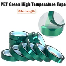   5mm 90mm  High Temperature Heat Resistant Insulation PET Green Tape  33 Meter  