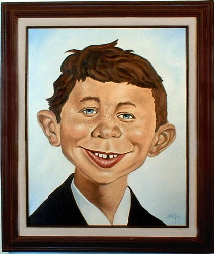 Alfred E. Newman Oil Painting, Comic  Magazine Mad