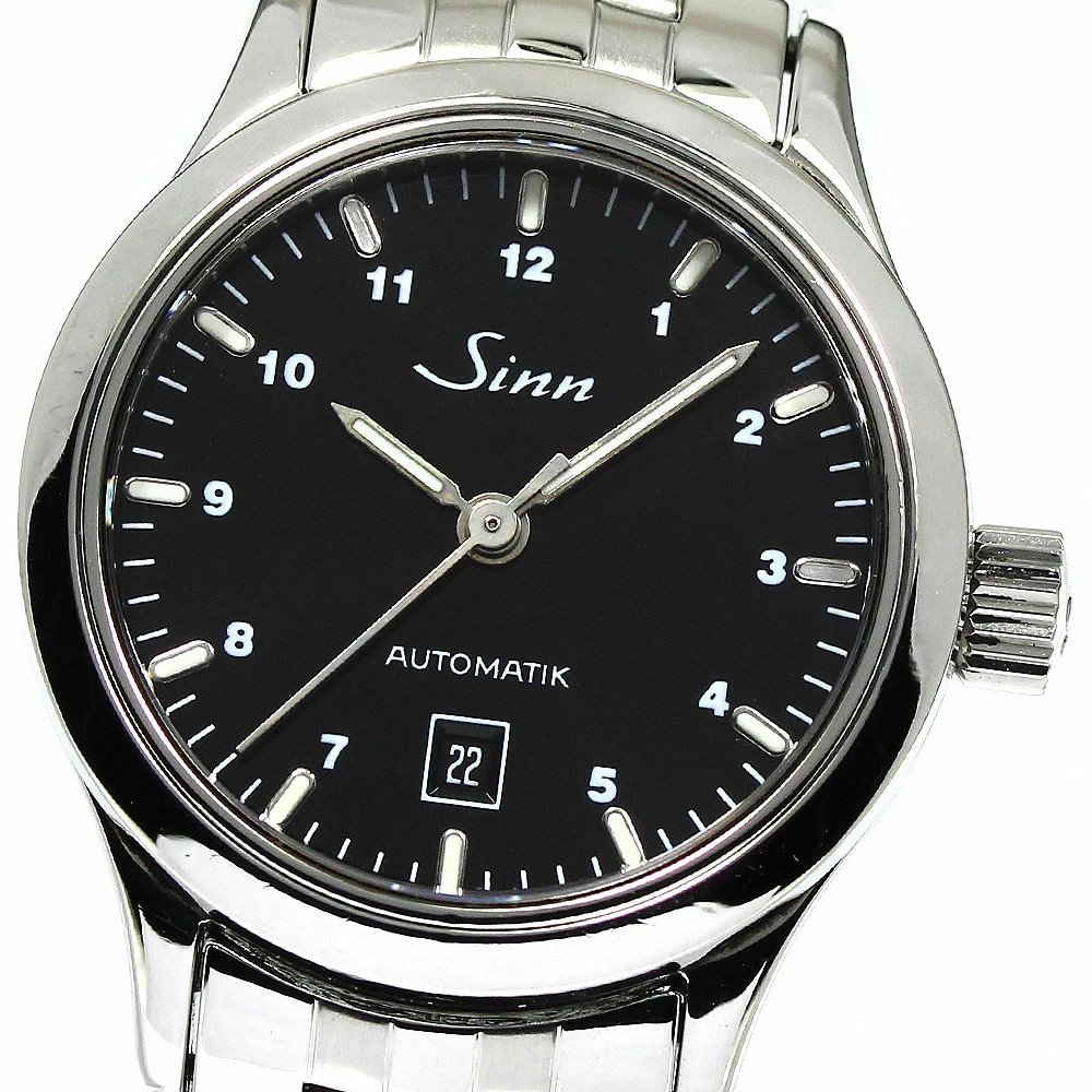 Sinn 456 Automatic Date Ladies Watch Black Dial SS For Parts Junk