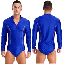 Mens Bodysuit Eye-catching Figure Skating Leotard Costume Soft Sweatshirt Tango