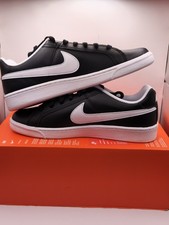 Nike court royale Men's Low Top Lace-Up Trainers Black/White UK 8 New with Box