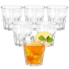 Plastic Drinking Glasses Set of 6, Unbreakable Water Tumbler, Acrylic Plastic...