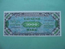 Germany occupation 1944 1000 Mark UNC. USSR zone Allied Military Currency P-198b