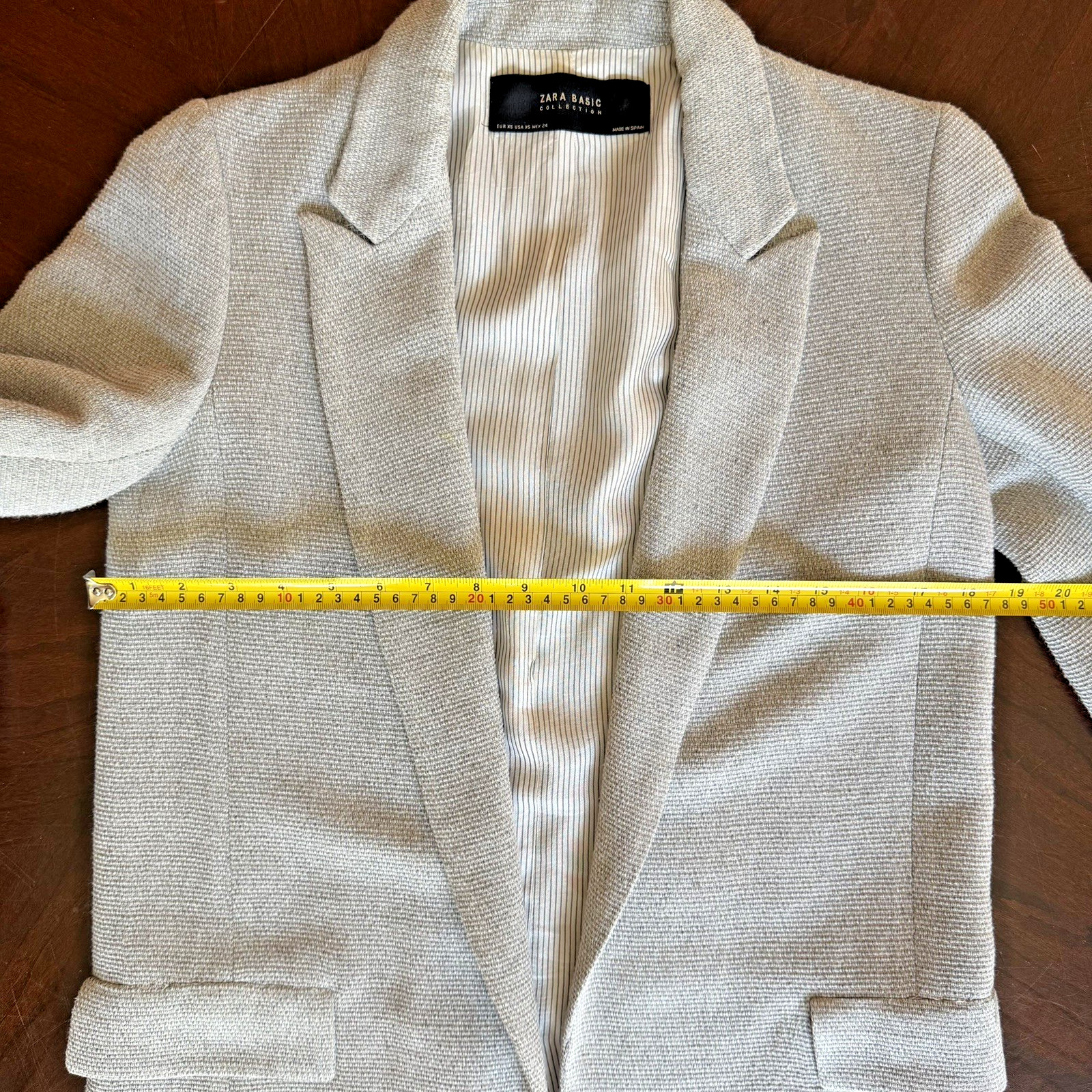 Zara Basic Collection Gray Textured Open Front Li… - image 7