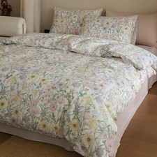 Cotton Twin Floral Duvet Cover Set with Zipper Vintage Twin Bedding Cotton