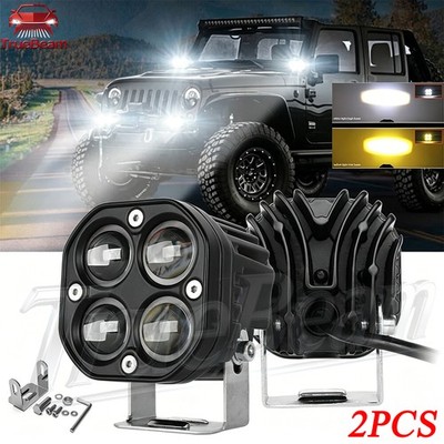 Fit Jeep Wrangler JL Unlimited Gladiator Hood Hinge LED Light Pods Driving Lamps