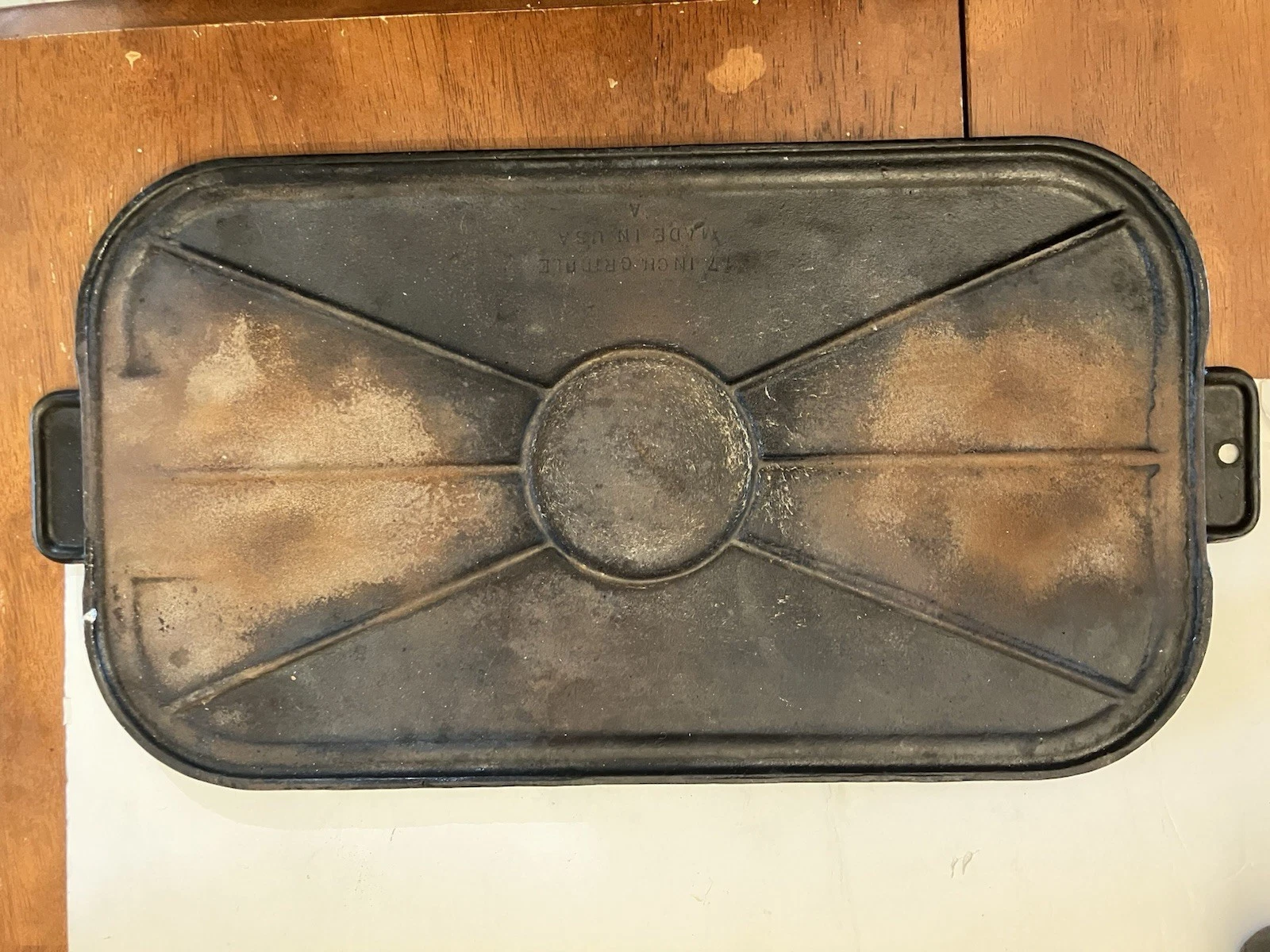 Vintage Wagner 1891? Original Cast Iron Cookware 17 Inch Double Griddle USA