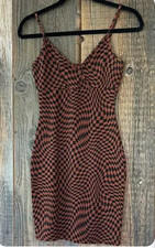 Wild Fable Retro Checkerboard Bodycon Dress xs