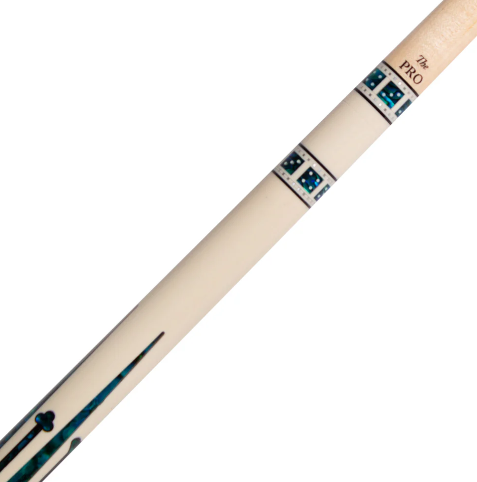 Meucci MECAS03-B White/Blue Paua Casino Series Billiards Pool Cue