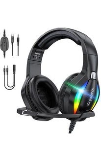 RGB Gaming Headset for PS4, PS5, PC, Switch, Xbox, Headset with LED And Gaming