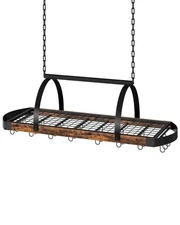 Hanging Pot Rack, Pot Hanger for Kitchen, Ceiling Mounted Pot Holder, Cookwar...