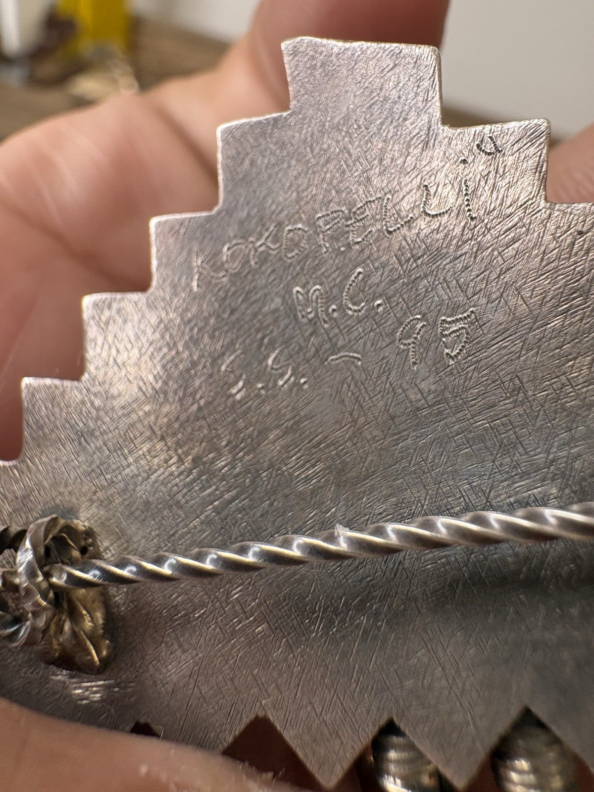 Native American Signed Geometric Multistone Sterl… - image 21