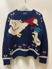 Woolrich 80s Duck Pattern Knit Sweater Multicolor Wool Women  s S USA Made Used