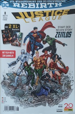 JUSTICE LEAGUE REBIRTH 8 - DEZEMBER 2017  - MIT POSTER - GUT ERHALTEN