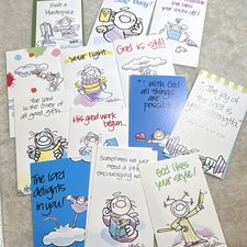 Religious Inspirational Angel Greeting Cards Lot, Illustrated Folded