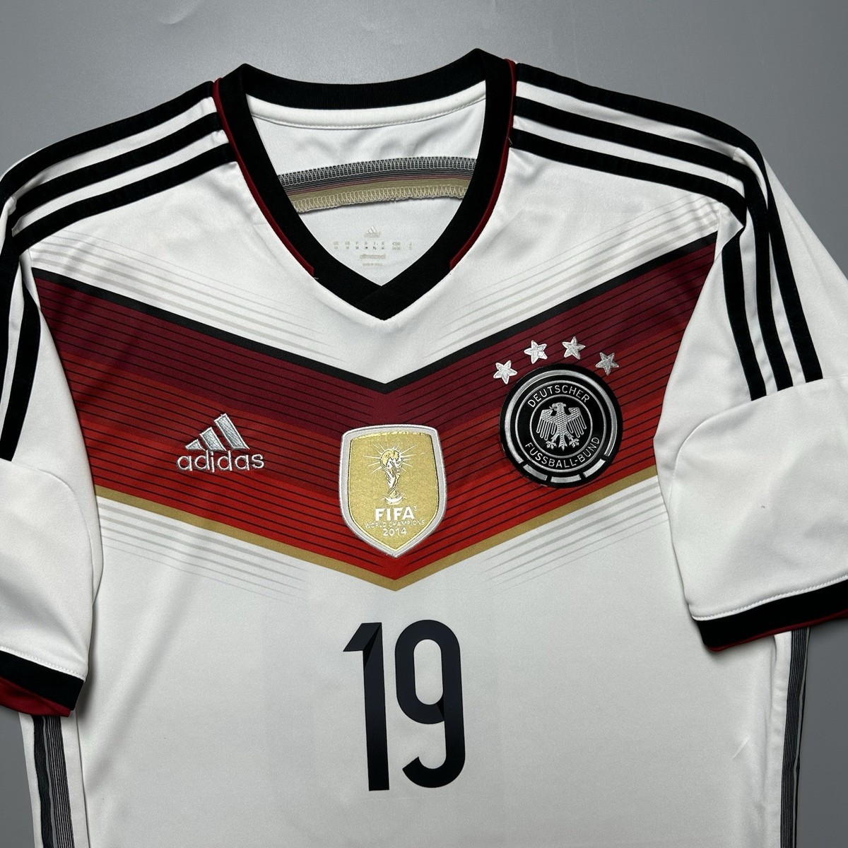GERMANY ADIDAS 2014 WORLD CUP FOOTBALL HOME JERSEY #19 GOTZE SIZE