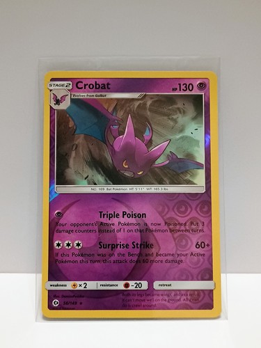 Crobat 56/149 Sun & Moon Base Set Reverse Holo Rare Pokemon TCG Card [ENG]