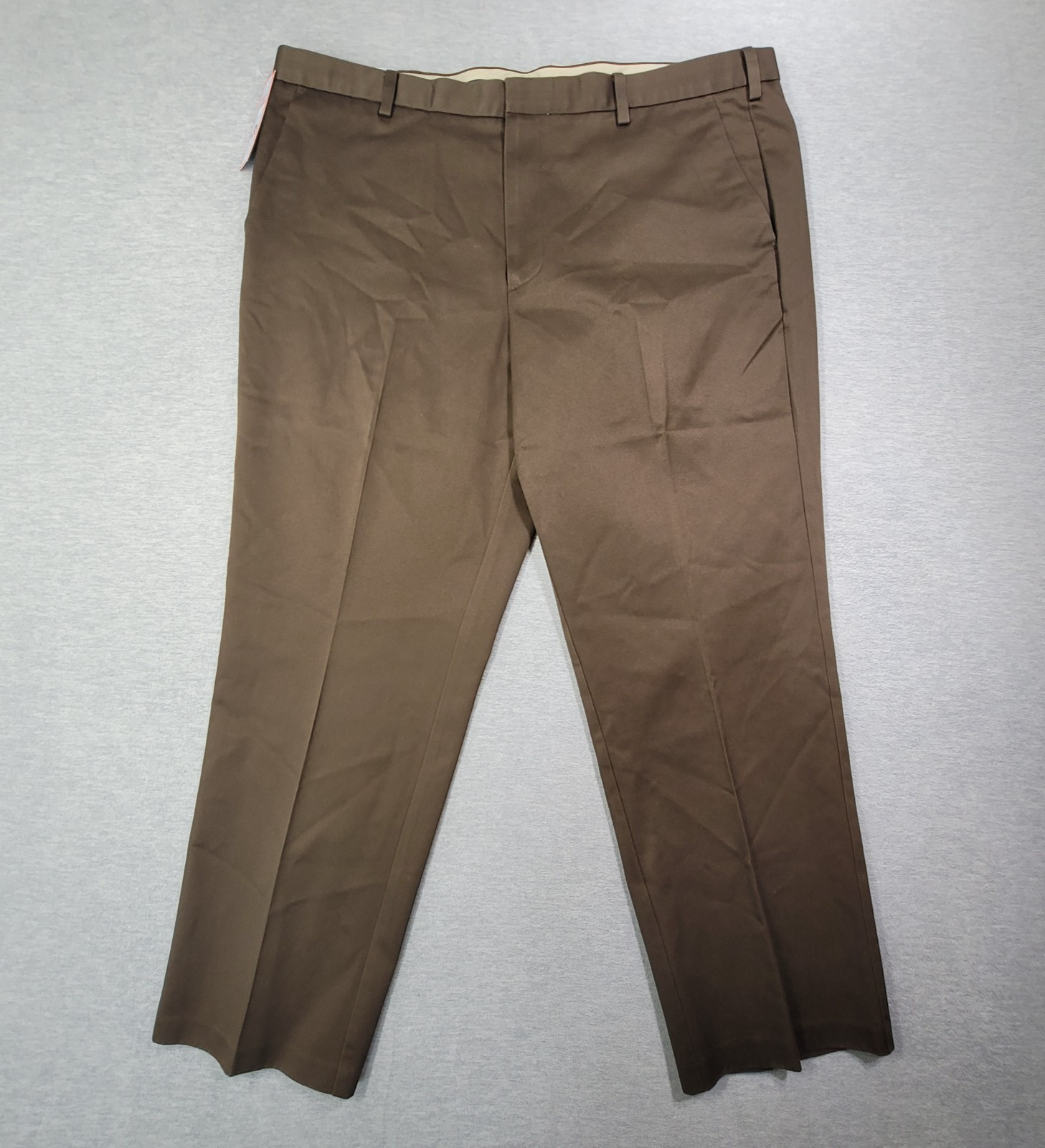 Dockers Pants Mens 42x30 Brown Flat Front Classic Fit Straight Leg Khaki NWT