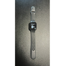 Apple Watch Series 4 44mm Black Aluminum Case Black Silicone Band Used