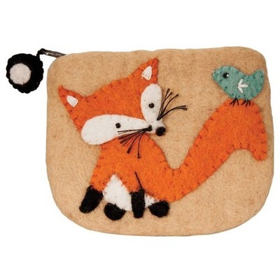 Fox 221175 Bird Wild Woolies Felted Sheep Wool 5 x 4'' Coin Purse
