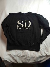Vintage 90s San Diego Sweatshirt L Black Ocean Beach Sportswear Beach Pullover